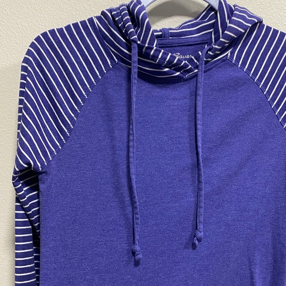 Eddie Bauer Striped Sleeve Lightweight Hoodie Purple Indigo‎ Blue XS - Picture 5 of 9
